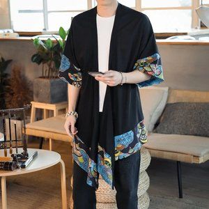 Traditional Mens Japanese Kimono | Mens Kimono Cardigan | Mens Kimono Shirt |